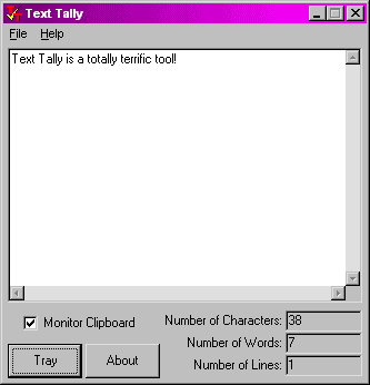 Text Tally Screenshot